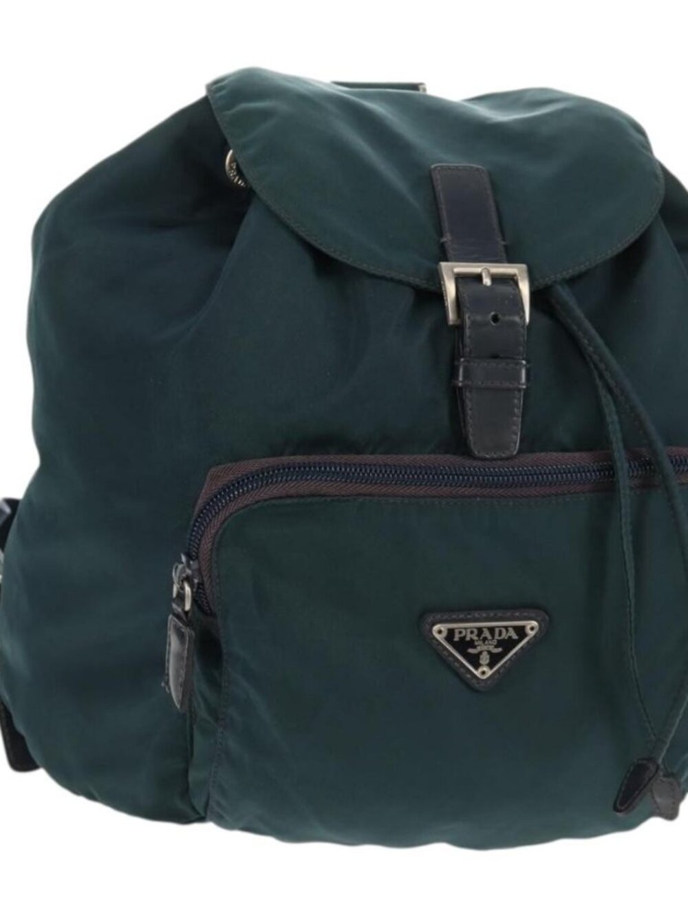 PRADA Backpack Nylon Blue Silver Auth 157773